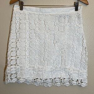Topshop White Lace Crochet Mini Skirt